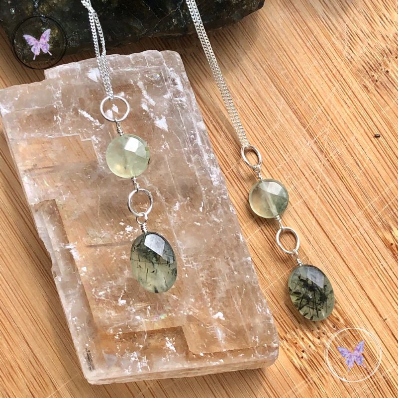 Prehnite Prasiolite Pendant Necklace